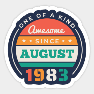 Retro Awesome Since August 1983 Birthday Vintage Bday 1983 Sticker